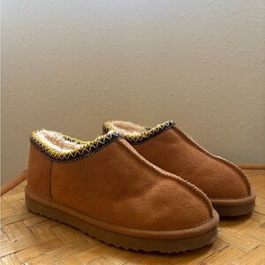 Cozy Brown Suede Slippers